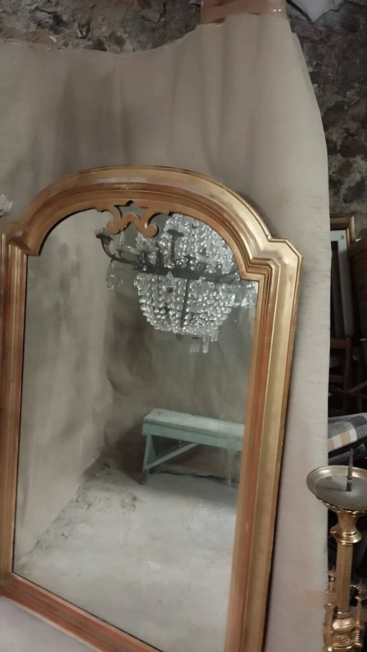 Gilded wood and pastiglia mirror, mid-19th century