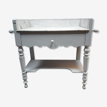 Old shelf shelf drawer gray marble tray 1900