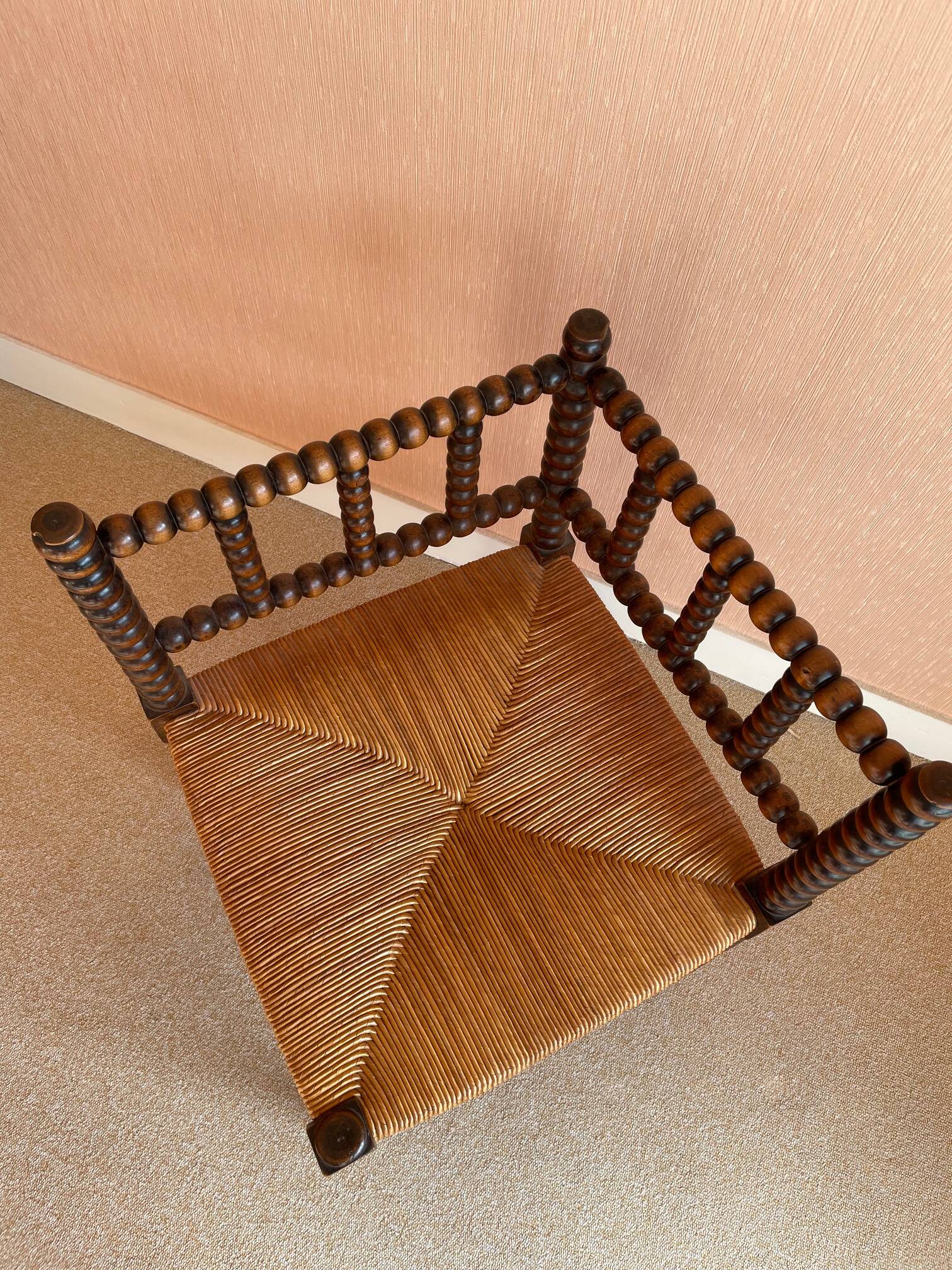 Turned wood corner chair