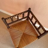 Turned wood corner chair