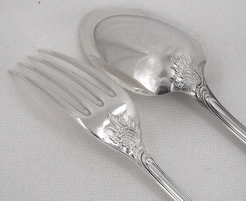 Christofle Marly cutlery set 49 pieces, knives, silver-plated metal, excellent condition.