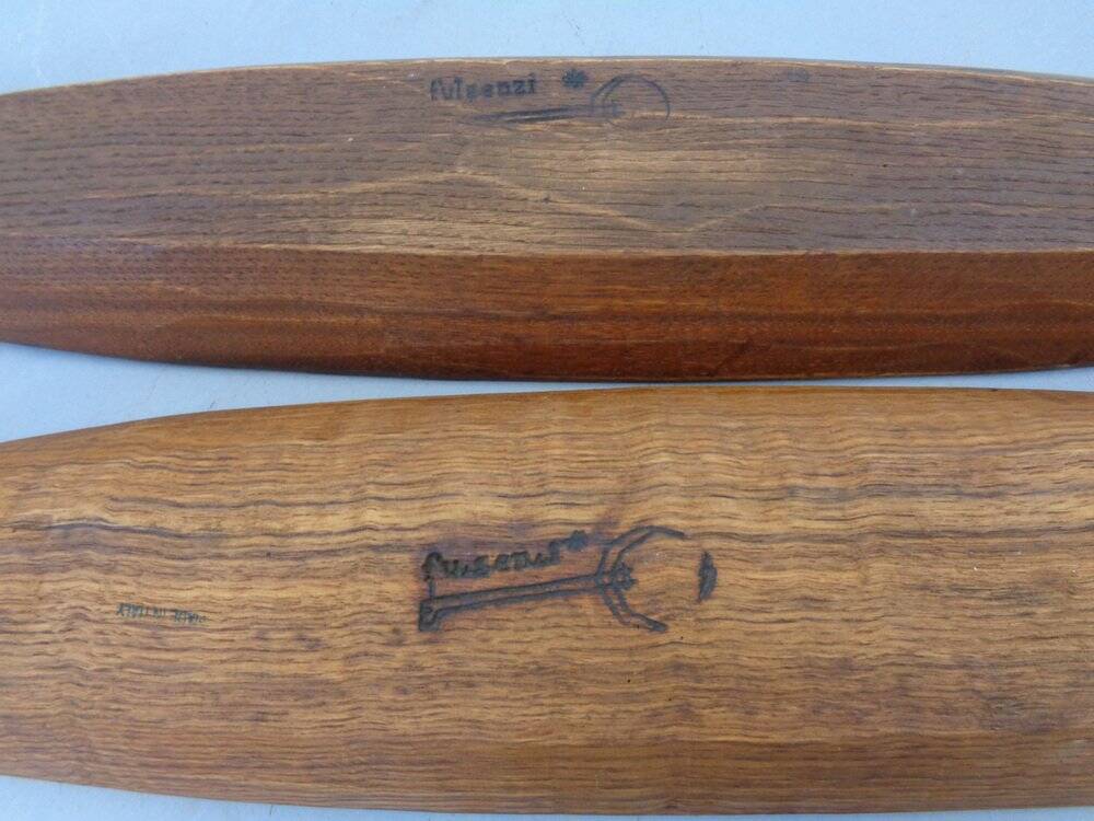Large Italian Wooden Bowls by Fulgenzi, 1960s, Set of 2
