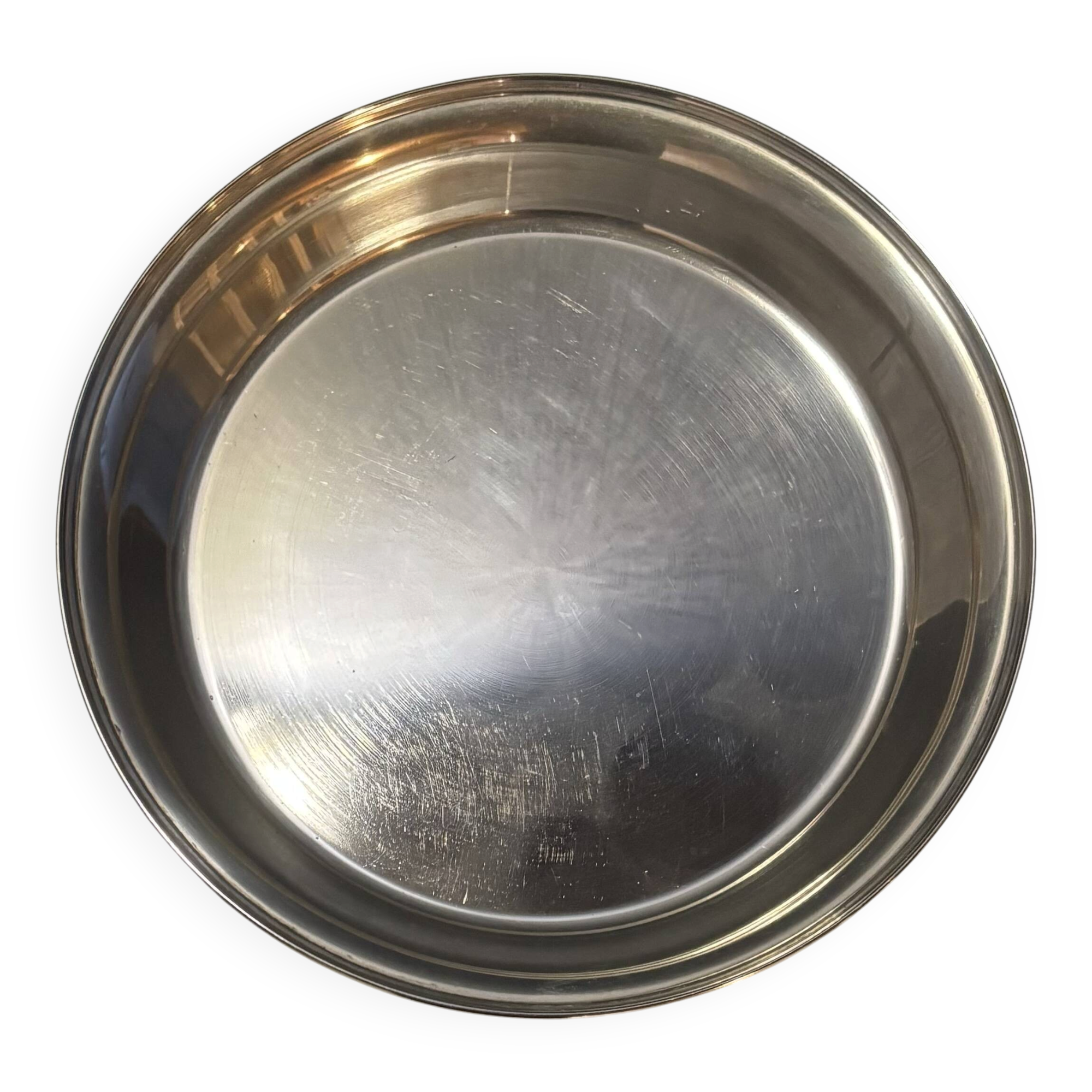 Vintage circular silver-plated tray – Made in the United Kingdom