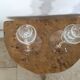 Pair of glass candlesticks