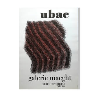 Affiche d'exposition originale éditée en lithographie Raoul Ubac, Galerie Maeght, 1972