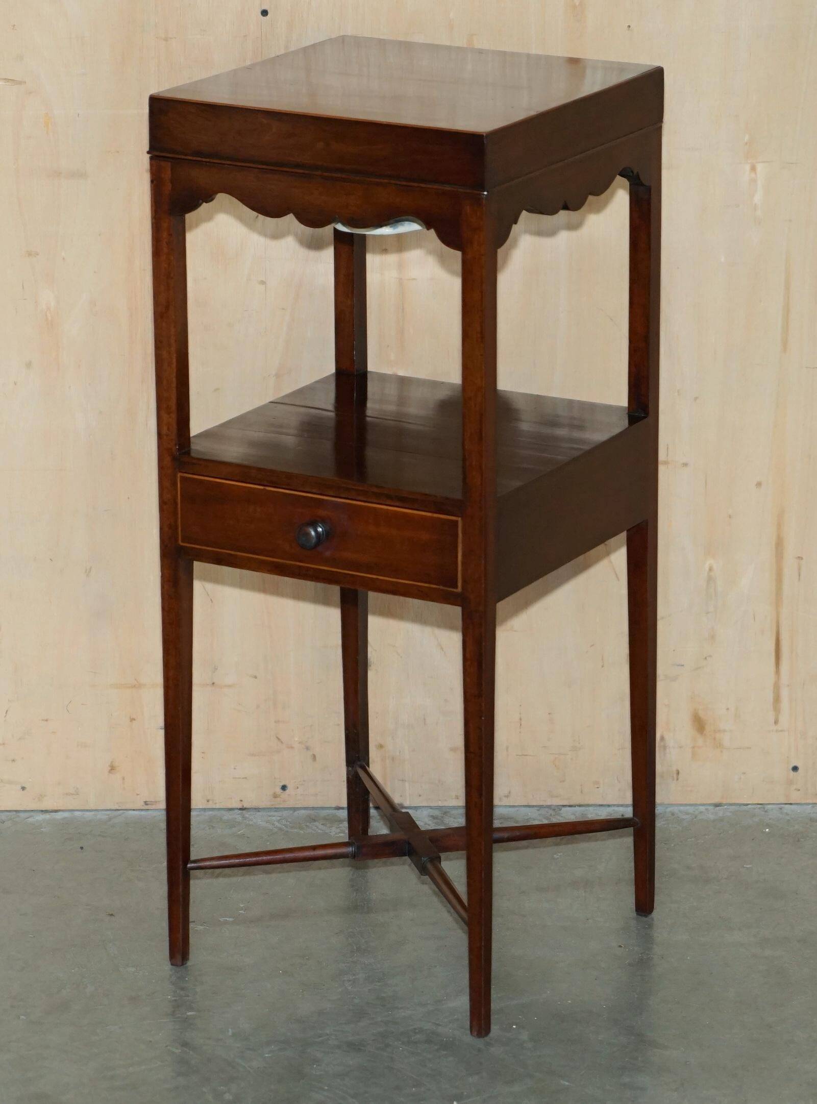Georgian hardwood washstand with J & MP Bell ceramic bowl.