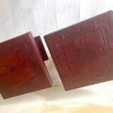 Pair of berber leather bedside tables