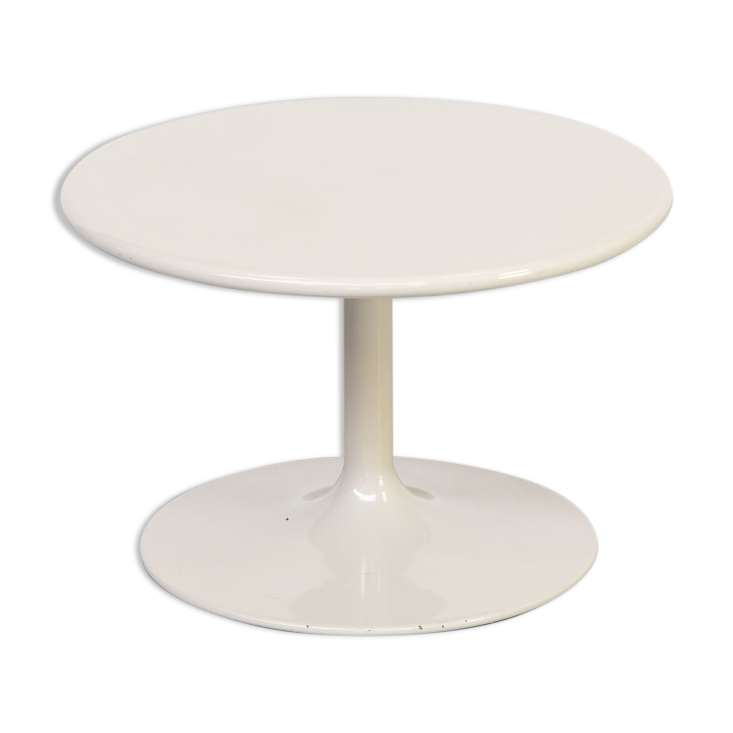80s Pierrre Paulin metal and wood round sidetable for Artifort