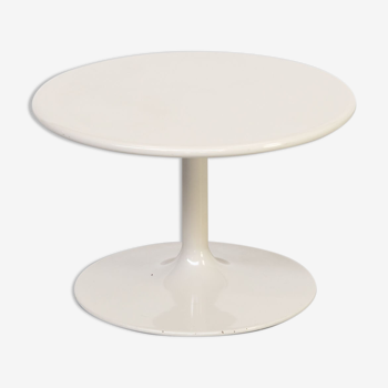 80s Pierrre Paulin metal and wood round sidetable for Artifort