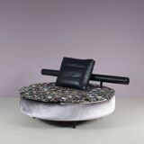 1980s round loveseat in Antonio Citterio style from Italy