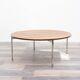 1970s round coffee table, with a remarkably beautiful grain.