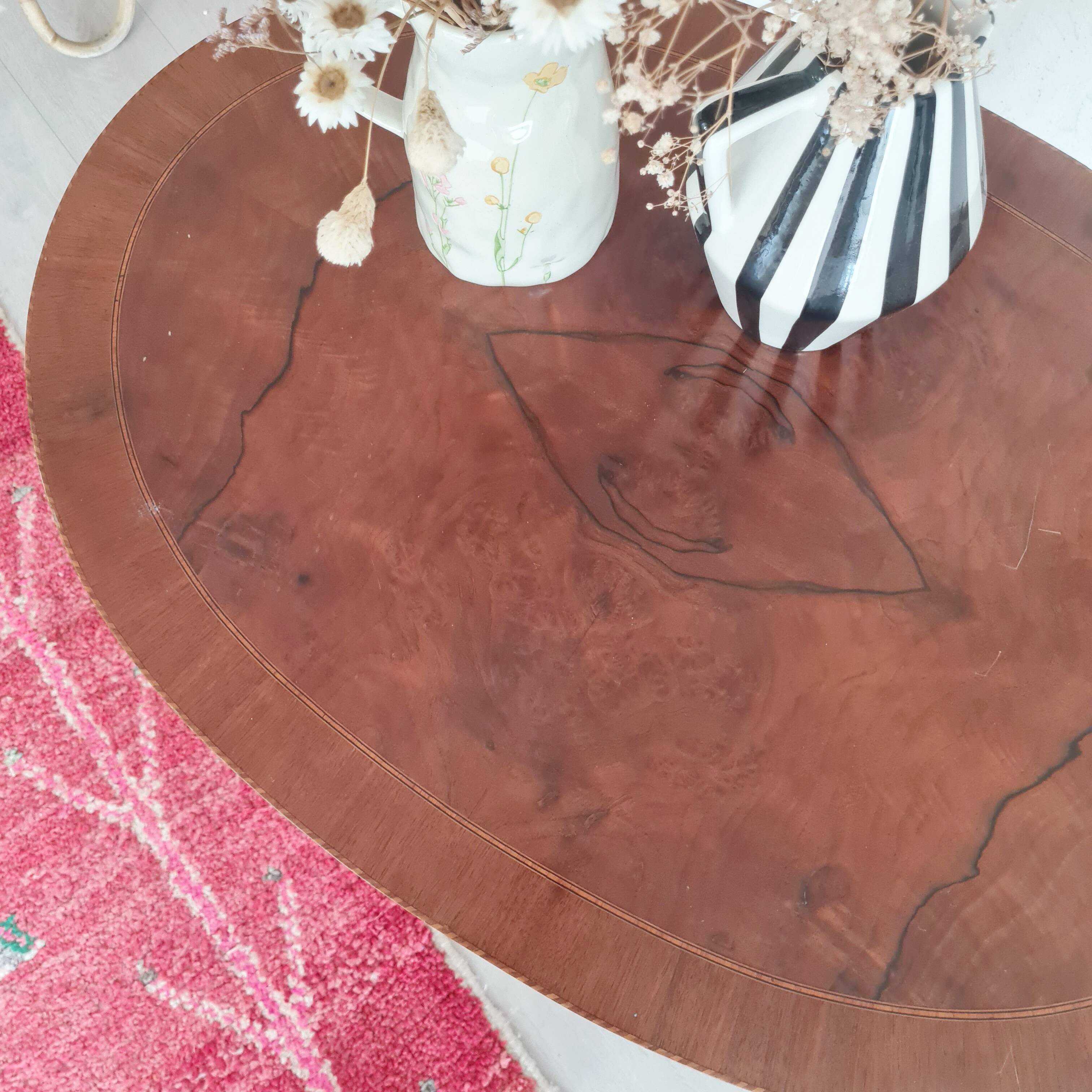 Oval inlaid table made in Germany by Sohn & Cie