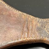 Miroir en cuir piqure sellier