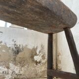 Brutalist solid wood console