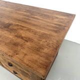 Solid oak trade counter, six drawers, France, circa 1920.