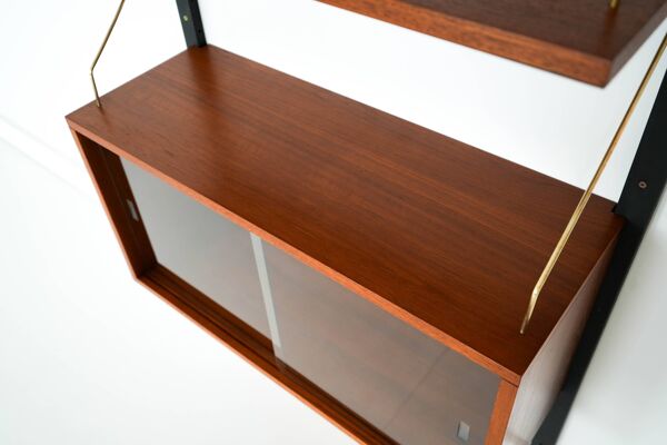 Étagère modulaire en teck, design danois, années 1960, designer : Poul Cadovius