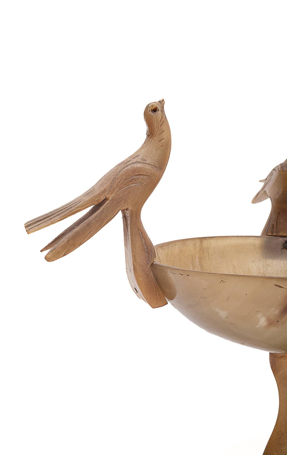 Small carved horn cup