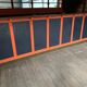 Old bar counter with glasswork