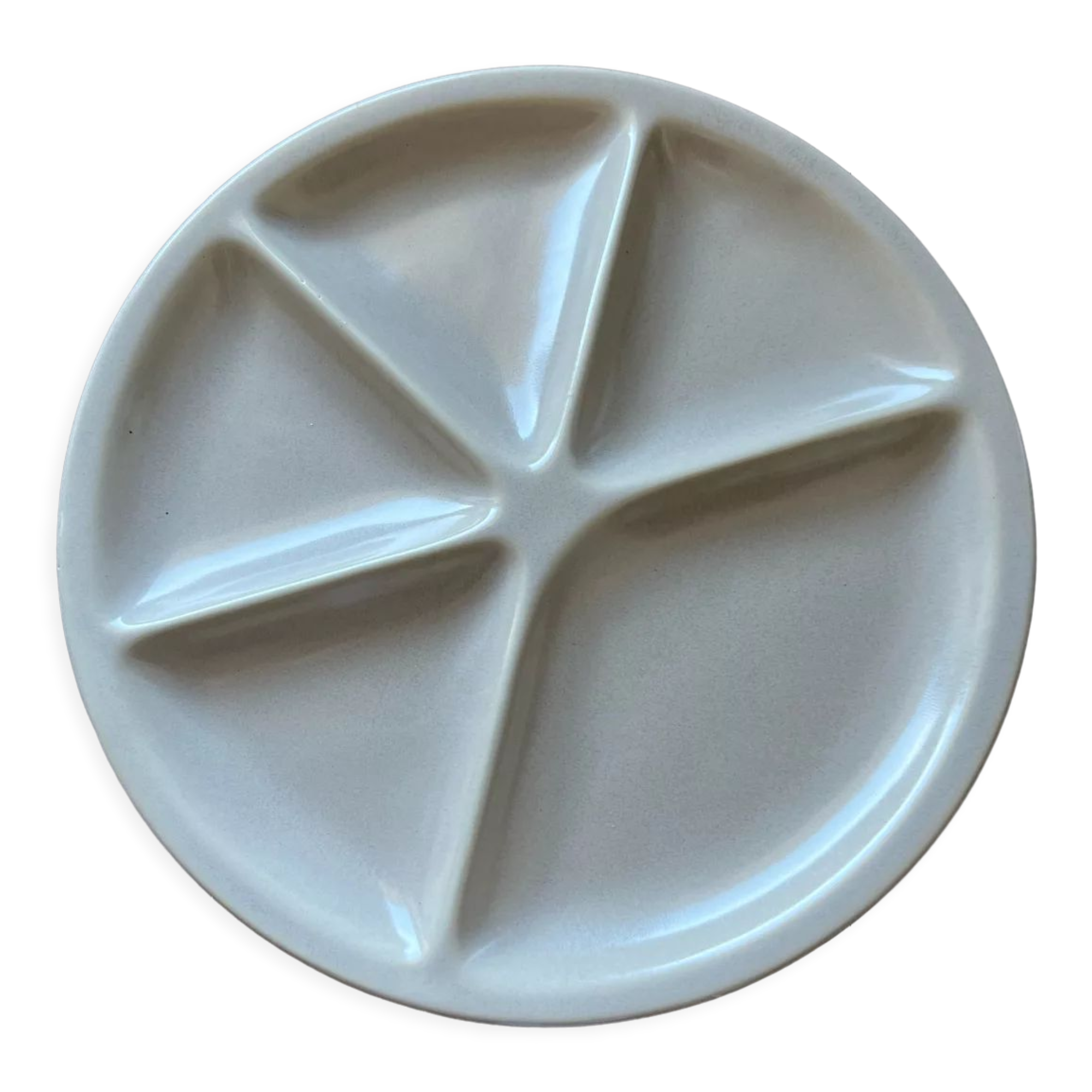 4 fondue plates compartmentalized le creuset