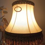 Chic retro lamp with a bronze pagoda fringe shade, 1950.