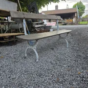 Old garden bench in cast iron and oak