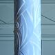 Blue ceramic column between Art Deco and Cubism, around 1980.