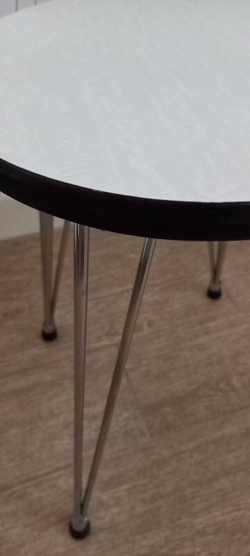 Vintage “SIF” round stool in formica and Eiffel legs.