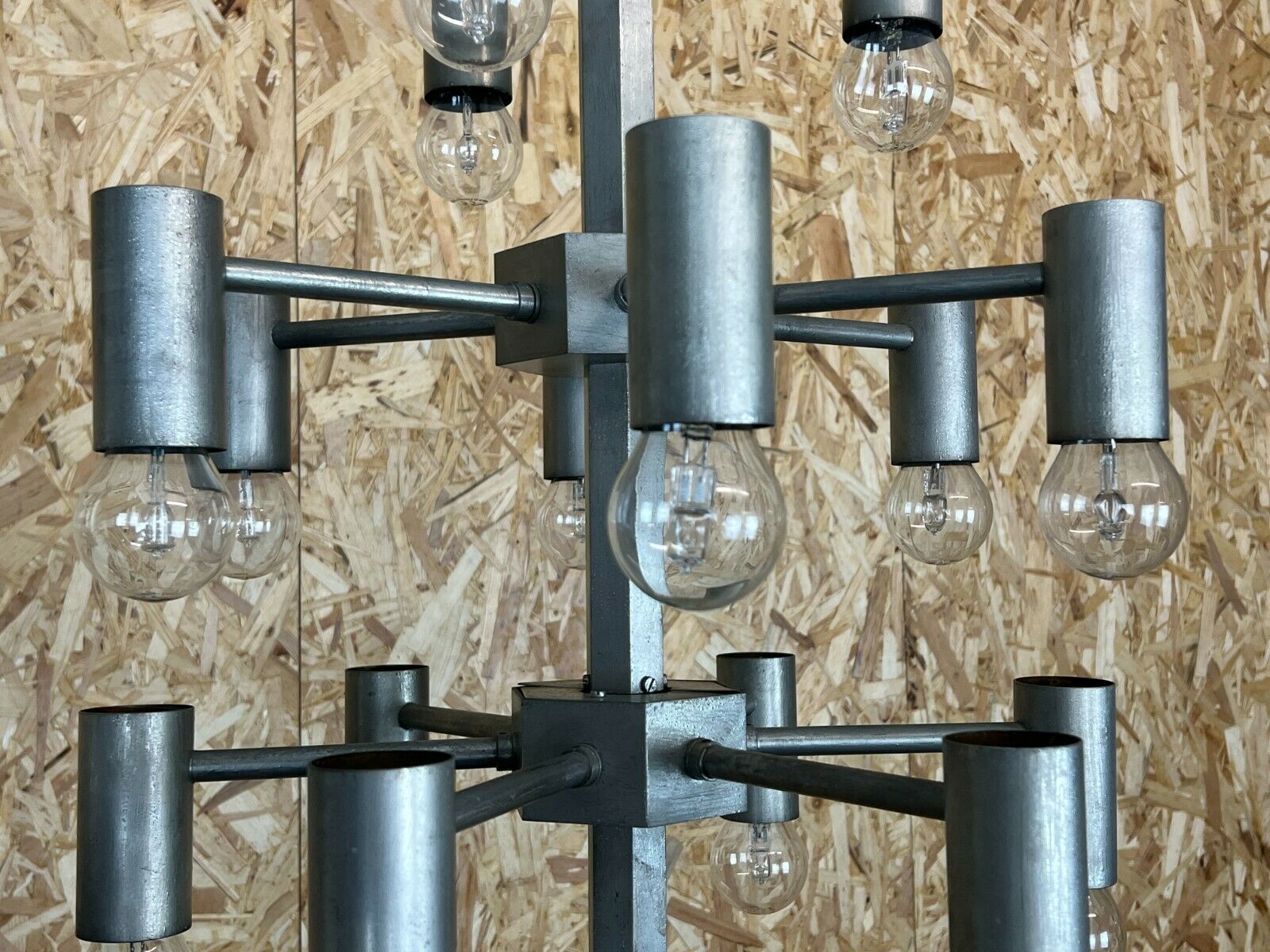 XL 60s 70s Chandelier Chandelier Pendant Lamp Chrome & Metal Design 60s 70s