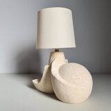 Albert Tormos style sculpture lamp in white stone / 60s / art / artisanal work / Mid-Century / France / 20th century