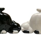 Porcelain cat bookends