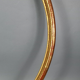 Oval beaded frame nineteenth century wood gilded stucco 69,7x59 foliage 64x54 cm SB