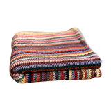 Plaid wool blanket crochet by hand