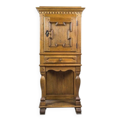 Cabinet en chêne rustique du 19ème siècle, années 1890