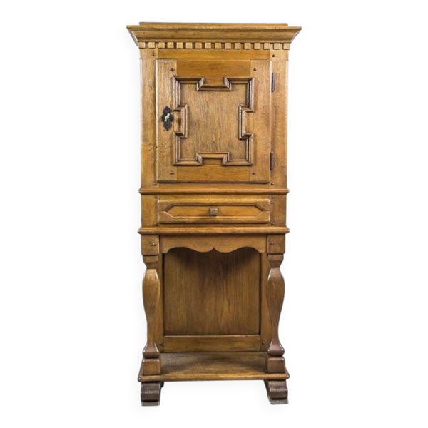 Cabinet en chêne rustique du 19ème siècle, années 1890
