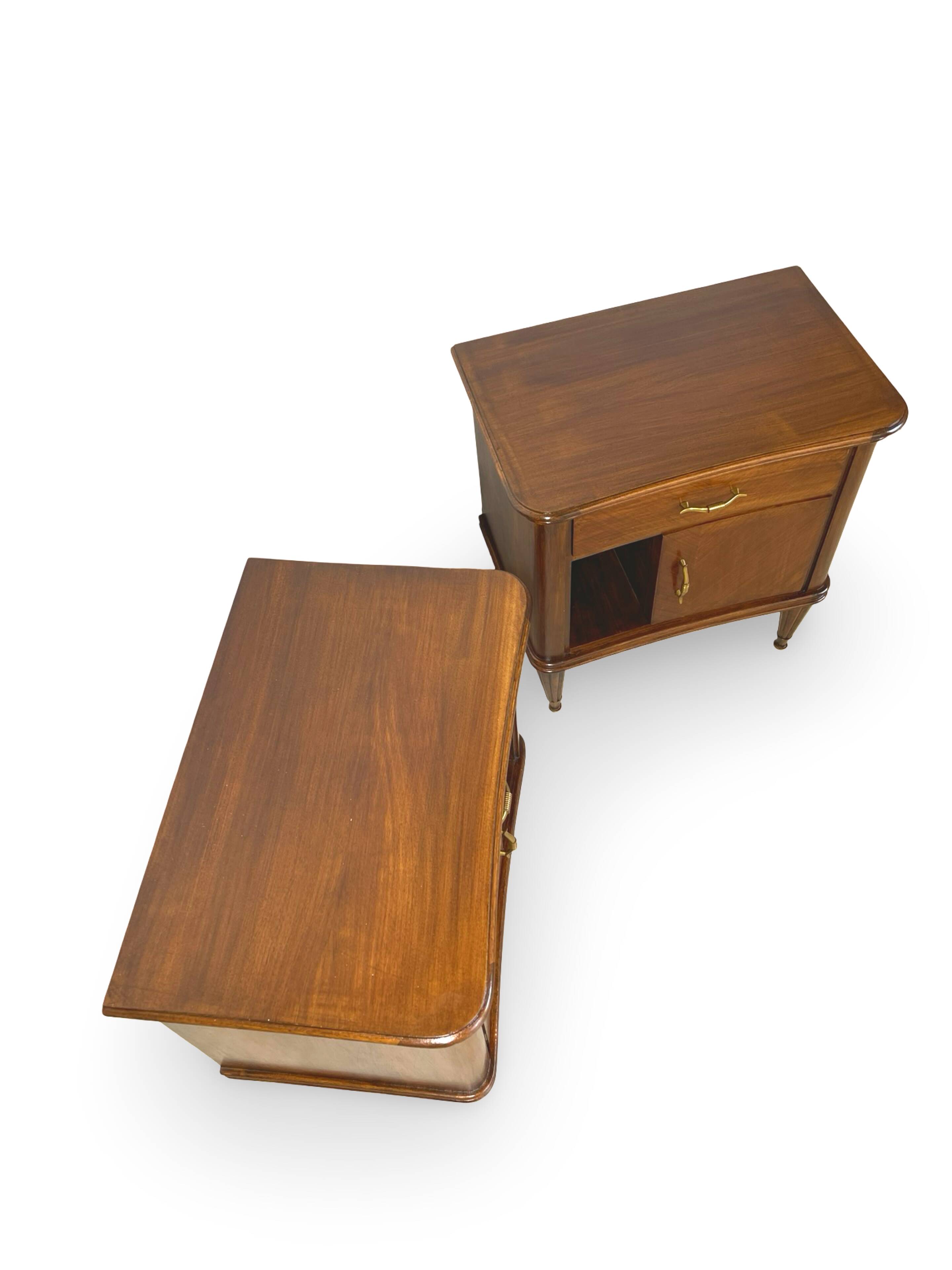 Pair of Italian bedside tables from the mid-20th century.