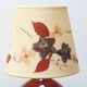 Pink ceramic lamp, herbarium-style lampshade, 70s