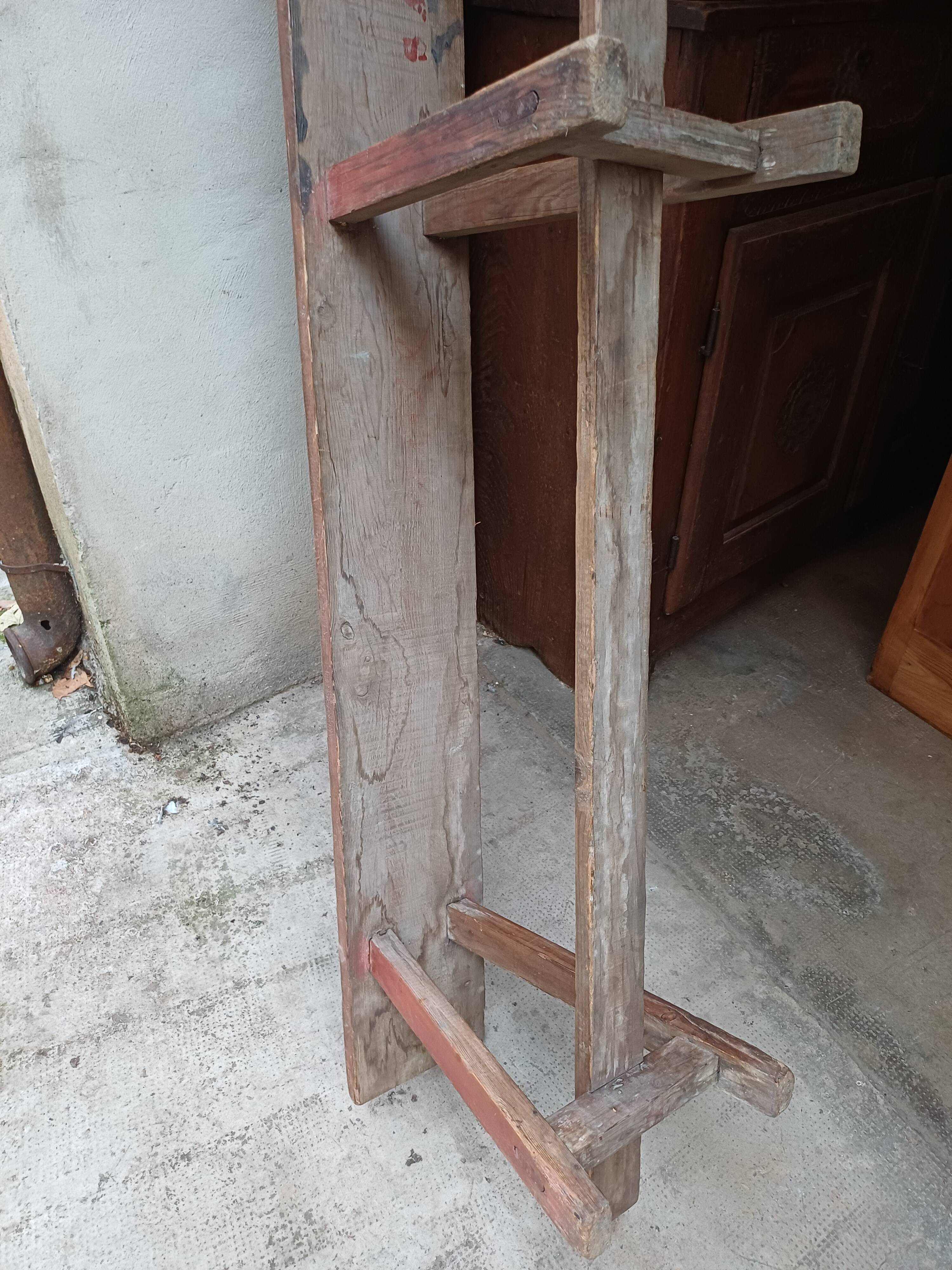 Antique wooden bench from a Catholic school, circa 1900. Beautifully crafted.