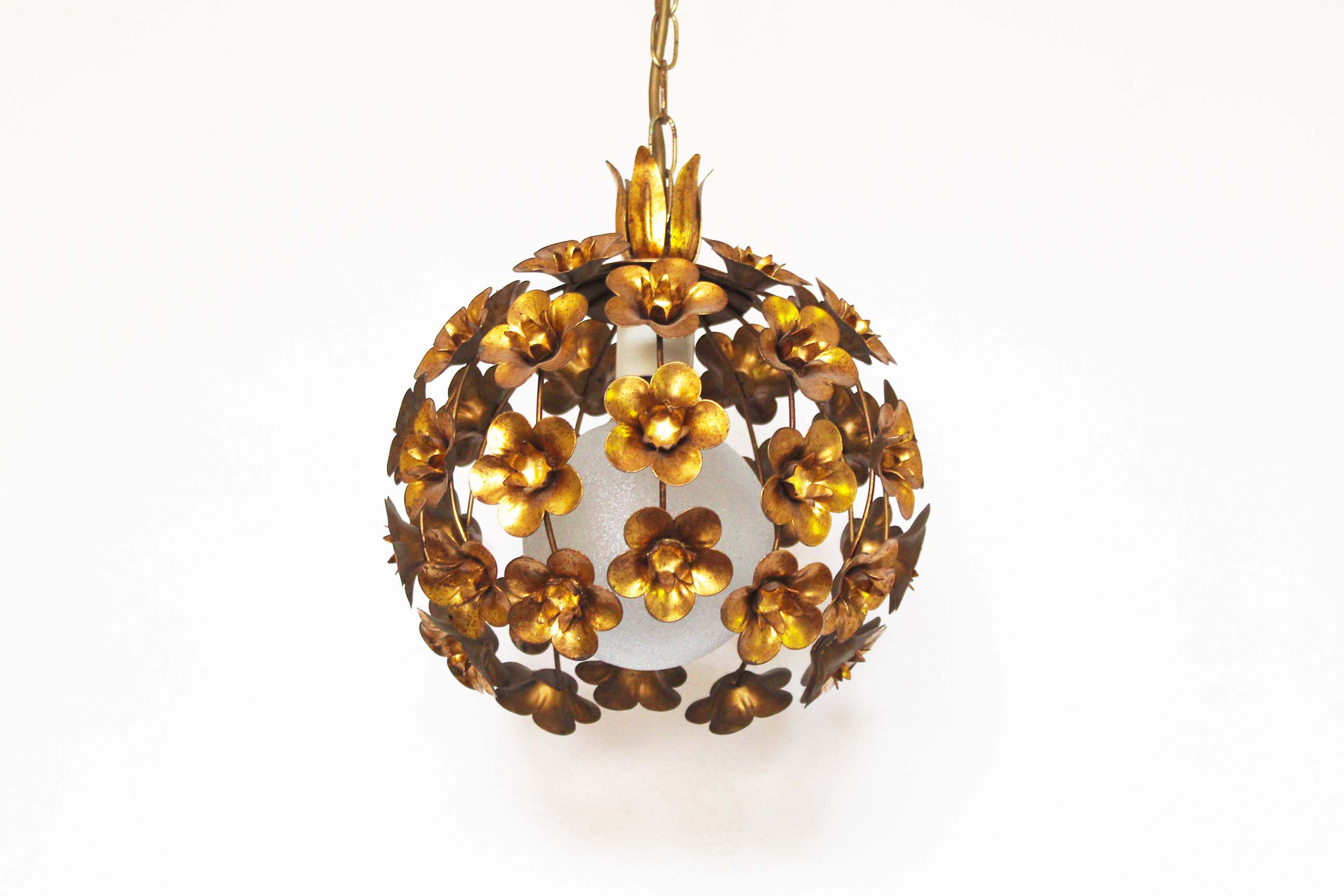 Lustre italien doré 'Floral' par Biasca