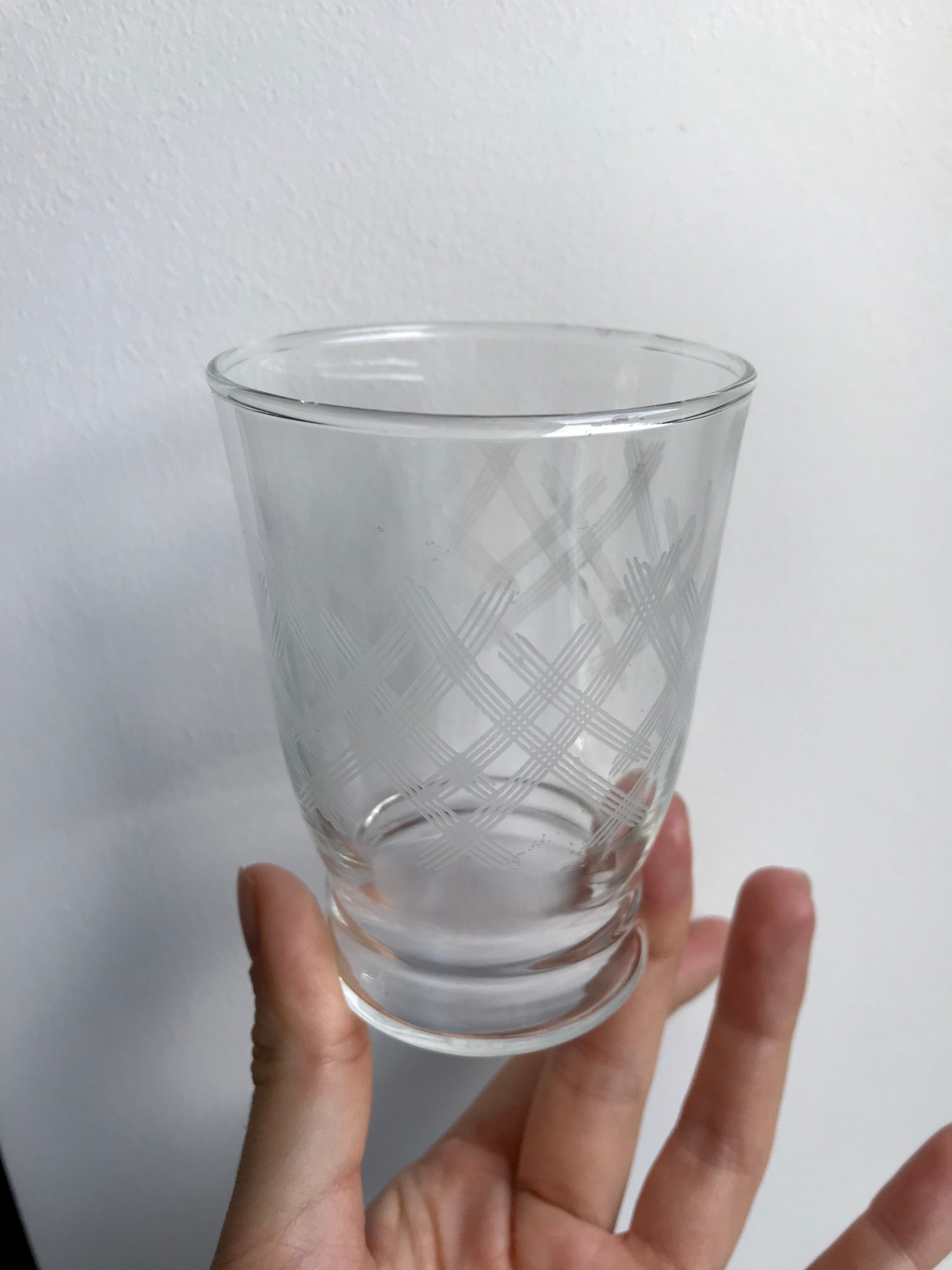 Lot de 6 verres à eau gravés années 60