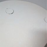 Two vintage tripod solid wood stools