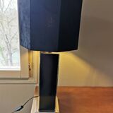 Vintage square black and brass lamp base