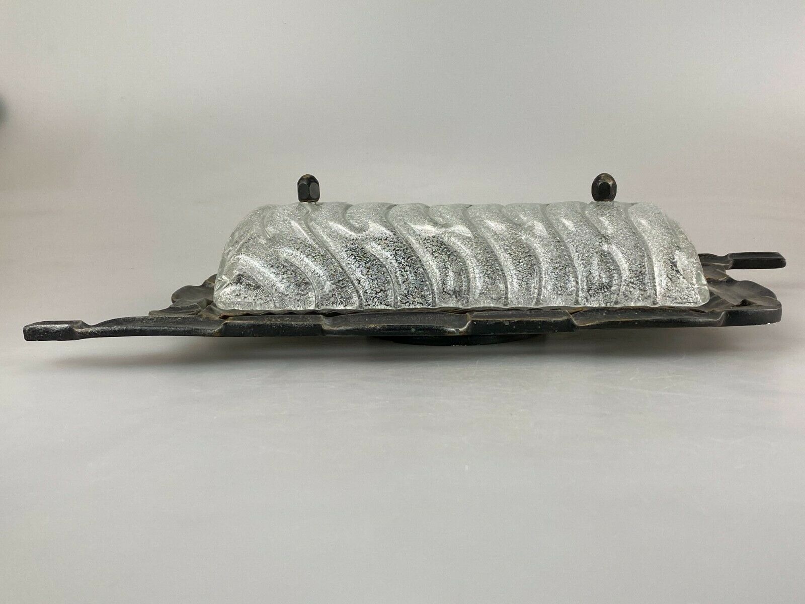 Iron & glass wall light 60s 70s