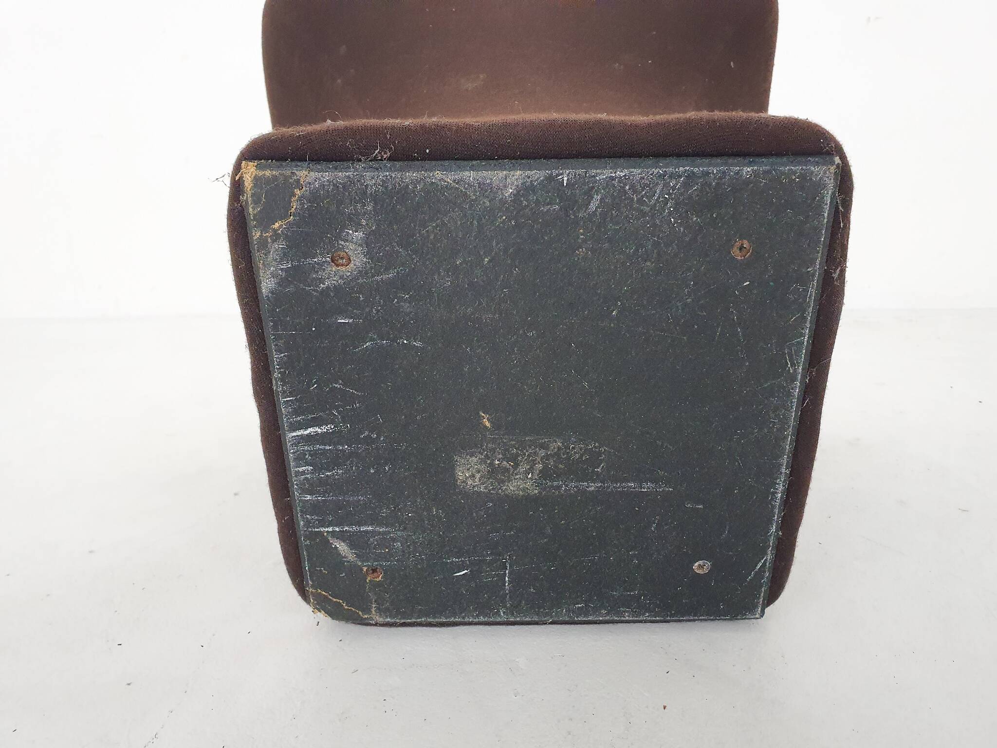 Tabouret en laine marron par Clemens Claessen pour Stokking Terwolde, Pays-Bas 1960