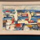 Original Swedish Oil on Canvas - "Abstract Harbour Motif" vintage