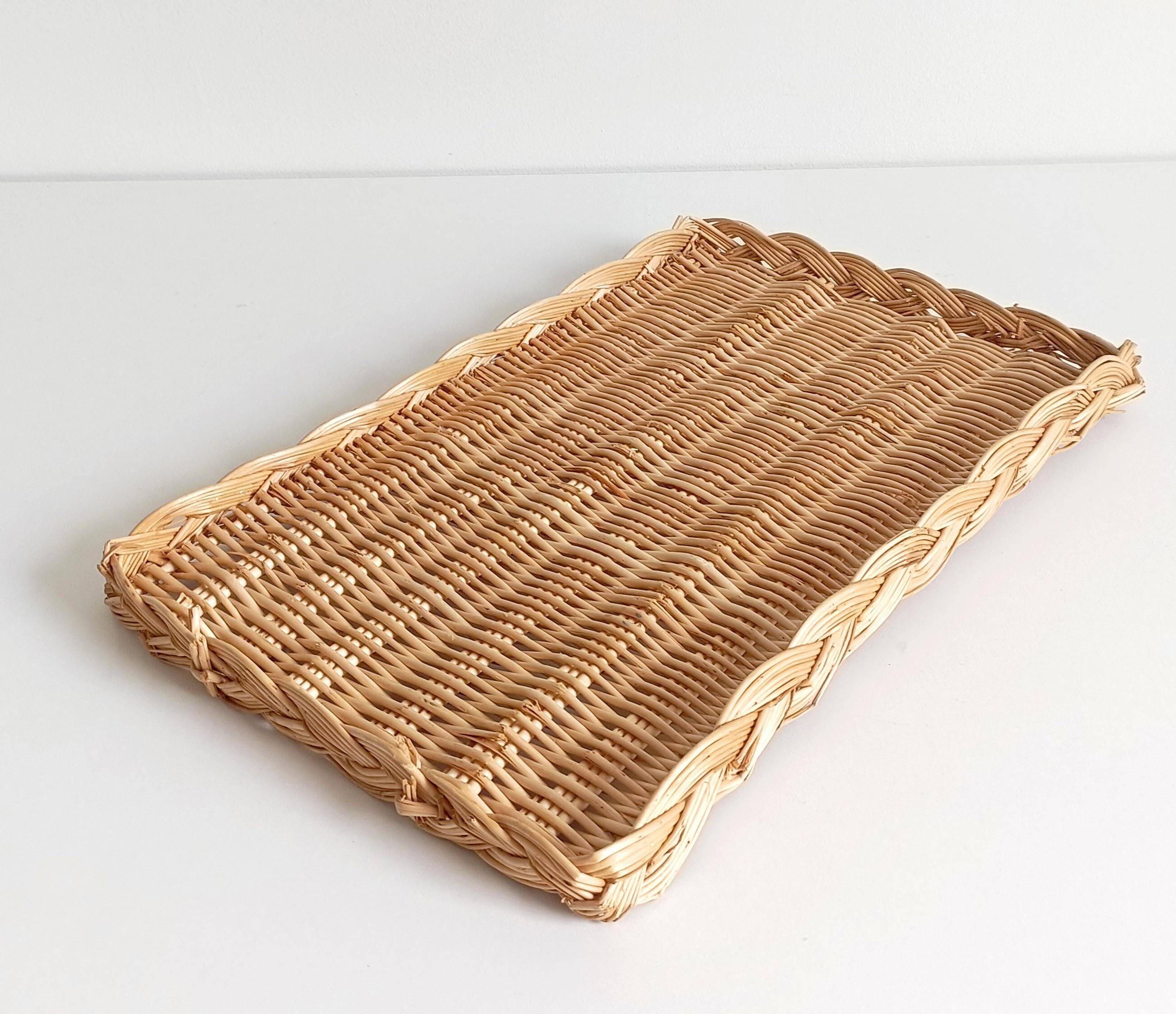 Panier en osier rustique de Provence, France, 20e siècle
