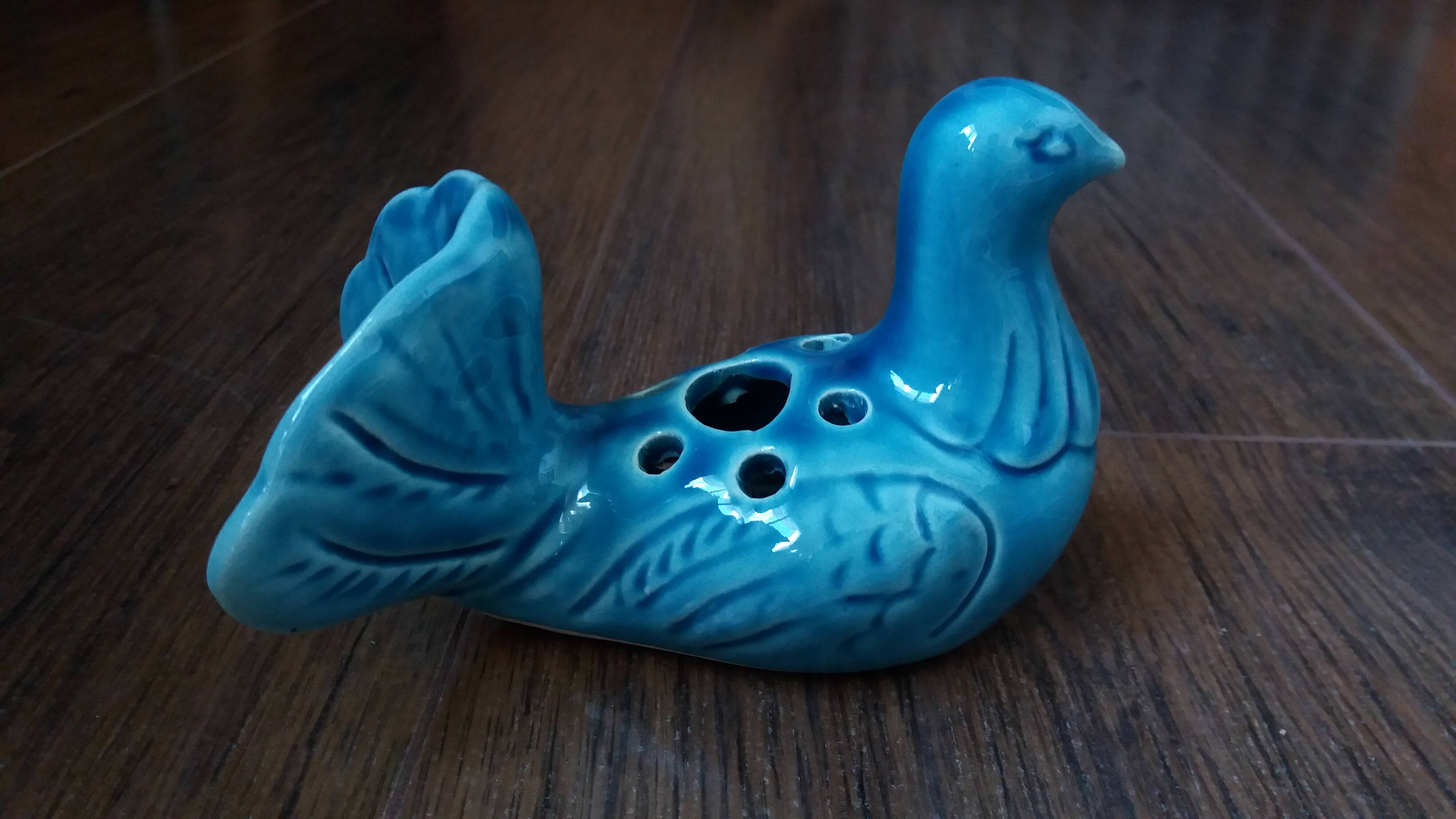 Dove bird vase flower holder in ceramic signed Saint Paul de Vence