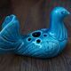Dove bird vase flower holder in ceramic signed Saint Paul de Vence
