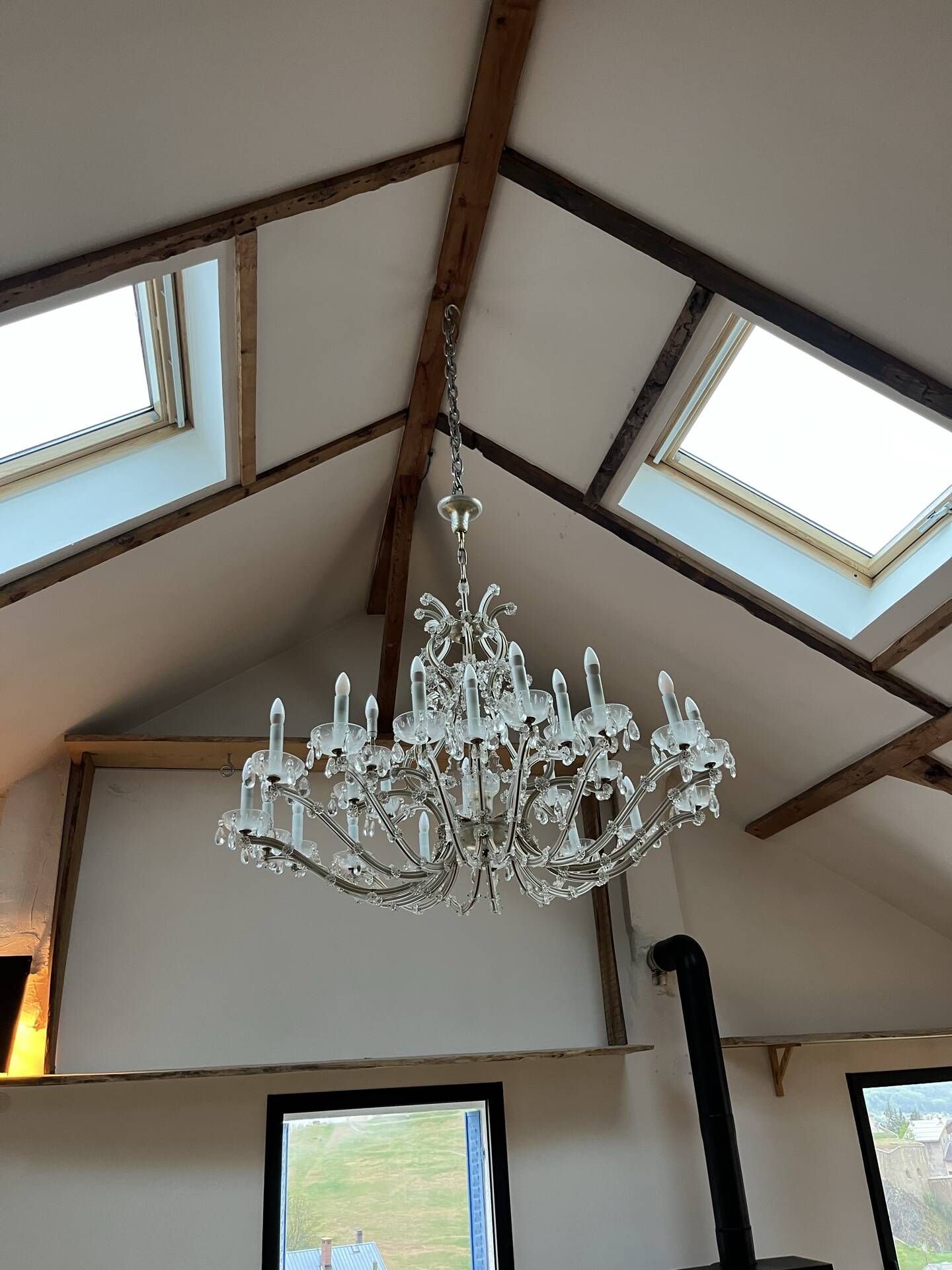 Grand Italian chandelier in Murano style – 24 lights – glass and crystal
