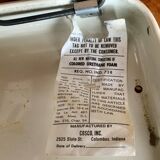 Vintage cosco step stool chair in chrome steel and white skai