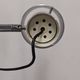 Space age modernist floor lamp with 2 aluminium spots, France circa 1970.